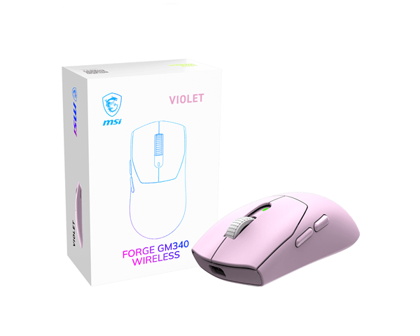 MSI Ratón Inalámbrico FORGE GM340W VIOLET 12000DPI