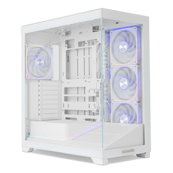 Caja NOX Hummer HUMMER BLADE, Torre ATX, ARGB, Ultra Airflow, Blanco RGB Blanco, Transparente