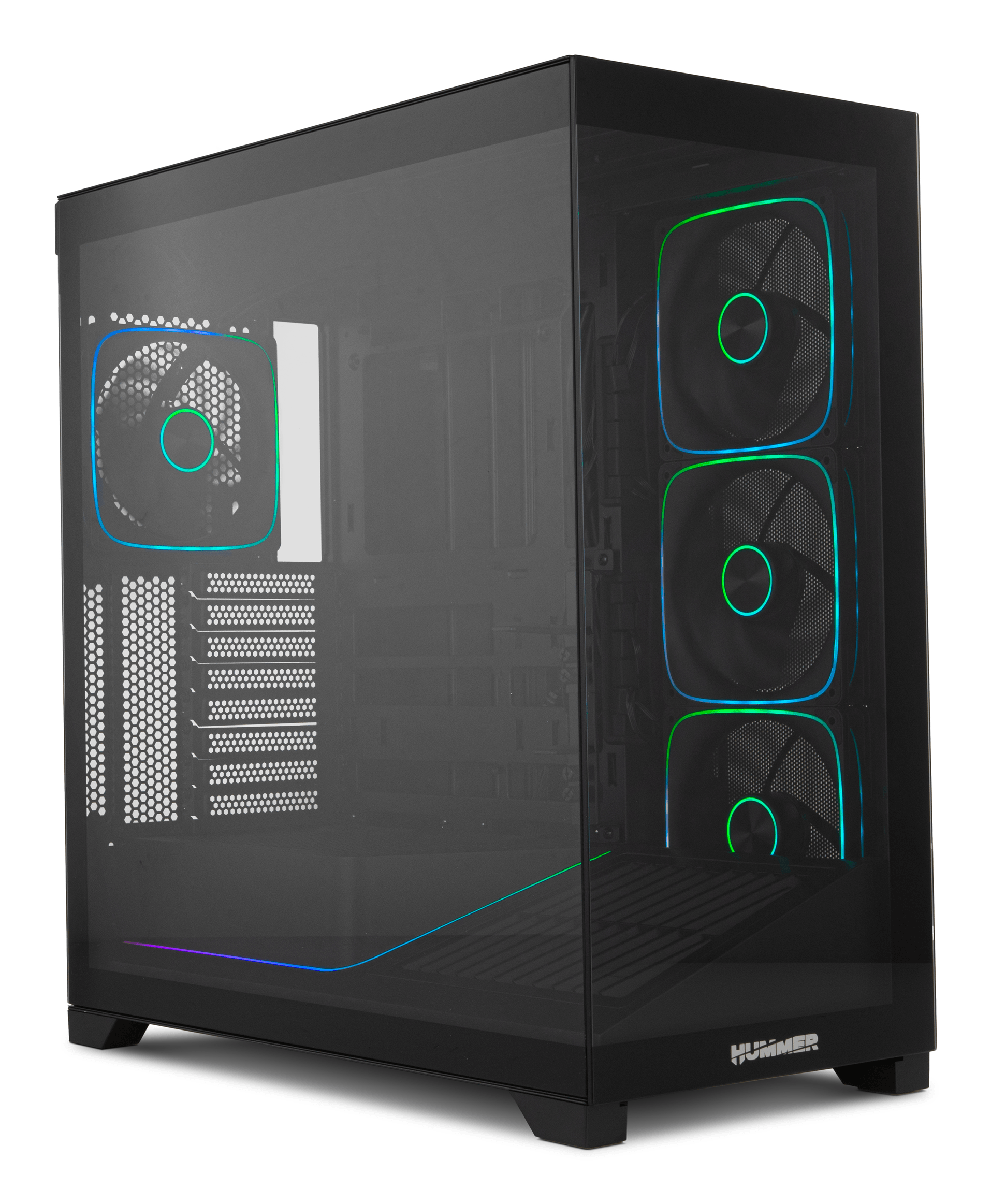 Caja NOX Hummer HUMMER BLADE, Torre ATX, ARGB, Ultra Airflow, Negro RGB Negro, Transparente