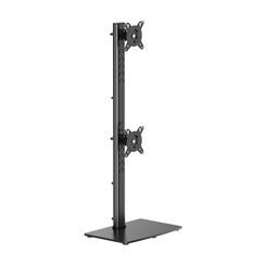 AISENS Soporte de Mesa Con Peana Eco Giratorio e Inclinable para 2 Monitor TV 12kg de 17 34  Negro
