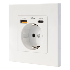Nanocable Base Pared toma SCHUKO 2USB-C PD20W