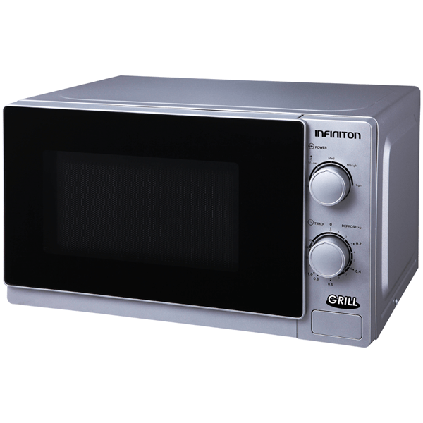 horno microondas con grill infiniton mw-1121a 20 litros silver