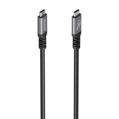 AISENS - CABLE USB4 GEN3x2 ALUMINIO 40GBPS 8K@60HZ 5A 48V 240W E-MARK, TIPO USB-C/M-USB-C/M, NEGRO, 0.5M