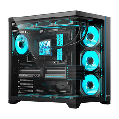 Caja HIDITEC  H3 PRO RGB Negro, Transparente