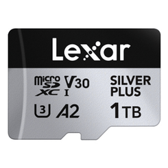 LEXAR 1TB MICROSDXC UHS-I HIGH-PERFORMANCE SILVER PLUS UP TO 205MB/S READ 150MB/S WRITE C10 A2 V30 U3,WITH ADAPTER
