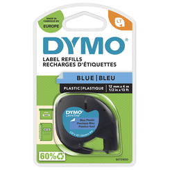 CINTA ROTULADORA LETRATAG 12MMX4M NEGRO/AZUL DYMO S0721650