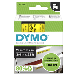 CINTA ROTULADORA D1 19MMX7M NEGRO/AMARILLO DYMO S0720880