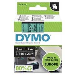 CINTA ROTULADORA D1 9MMX7M NEGRO/VERDE DYMO S0720740