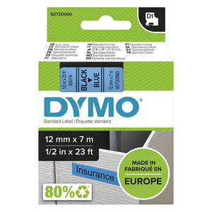 CINTA-ROTULADORA-D1-12MMX7M-NEGRO-AZAUL-DYMO-S0720560