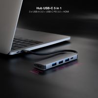 Miniatura 4 de Nanocable Hub USB-C 3xUSB-A+HDMI+USB-C PD