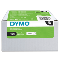 Miniatura 1 de DYMO Cinta LM D1 Multipack 9mmx7m  VALUE PACK (S0720680 10 rollos) Negro/blanco