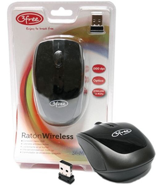 RATON 3FREE OPTICO INALAMBRICO MCW401 2.4GHZ NEGRO