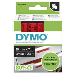 CINTA ROTULADORA D1 19MMX7M NEGRO/ROJO DYMO S0720870