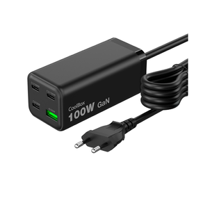 CARGADOR-USB-GAN-COOLBOX-CHARGEMASTER-4-PRO-100W-3XUSB-C-1XUSB-A-PD-QC4--100W-NEGRO
