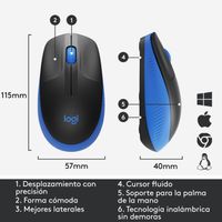 Miniatura 13 de RATON LOGITECH INALÁMBRICO M190 AZUL