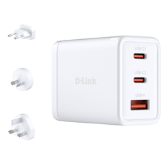 CARGADOR GAN DLINK DCP-651 65W USB-C1/C2 USB-A MAX 1,5A 110-240V