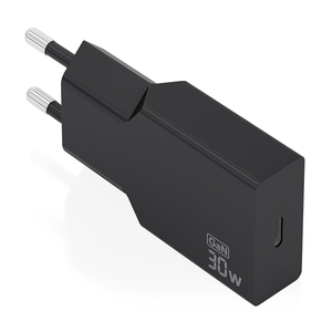 CARGADOR-AISENS-ULTRA-DELGADO-GaN-30W-1xUSB-C-PD3.0-NEGRO