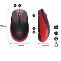 Miniatura 7 de RATON LOGITECH INALAMBRICO M190 ROJO