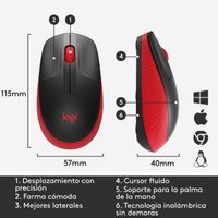 Miniatura 12 de RATON LOGITECH INALAMBRICO M190 ROJO