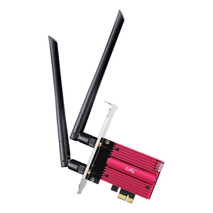 Cudy-Adaptador-de-Red-PCIe-Tribanda-WiFi-7-BE9300---Bluetooth-5.4---Disipador-Termico---Color-Negro-Rojo