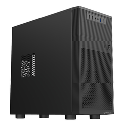 UNYKA  Caja Micro ATX AERO C15 con fuente ATX de 500W  Negro Incluye Fuente