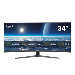 IGGUAL Monitor 34" UWQHD 1ms 2DP 2HDMI MM AA Curvo   34" LED VA Wide Quad HD HDMI Altavoces