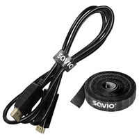 Miniatura 1 de Savio OC 06 organizador de cables Universal Soporte para cables Negro
