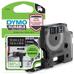 DYMO Cinta LM D1 DURABLE 12mmx3m Blanco/Negro