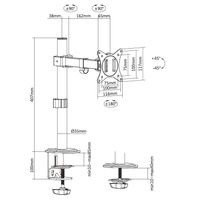 Miniatura 9 de SOPORTE PANTALLA PARA MESA  17"-32" DE BRAZO   INCLINABLE  Y GIRATORIO 360º MAX. VESA 100X100 HASTA 9KG