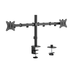 SOPORTE-PANTALLA-PARA-MESA-DOS-BRAZOS-2-PANTALLAS--17--32---DE-BRAZO---INCLINABLE--Y-GIRATORIO-360º-MAX.-VESA-100X100-HATA-9KG-POR-PANTALLA