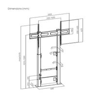 Miniatura 7 de AISENS - SOPORTE SUELO CON MANIVELA Y FIJACION A PARED, TV 120KG DE 60-100, NEGRO