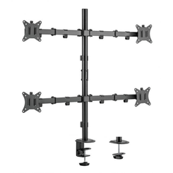SOPORTE PANTALLA PARA MESA 17"-32" DOBLE BRAZO ARTICULADO SOPORTA 4 MONITORES VESA STANDARD HASTA 9KG