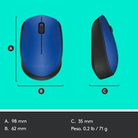 Miniatura 13 de RATON LOGITECH INALAMBRICO M171 AZUL/NEGRO