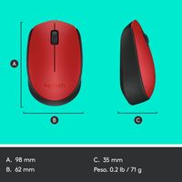 Miniatura 15 de RATON LOGITECH INALAMBRICO M171 ROJO/NEGRO