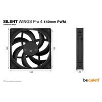 Miniatura 7 de be quiet! Ventilador Silent Wings Pro 4 140mm Negr