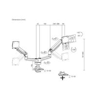 Miniatura 6 de 17 -35  Heavy-Duty Dual Monitor Desk Mount Bracket  White