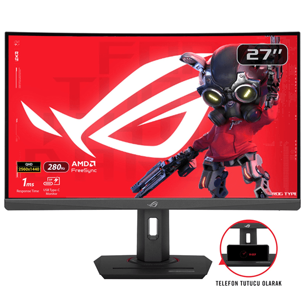 ROG Strix XG27WCMS USB Type-C Gaming Monitor 27-inch 2560x1440 Curved 280Hz (Overclock) 1ms