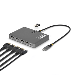Adaptador USB-C a 4x DisplayPort - 4K 60Hz - PD 140W