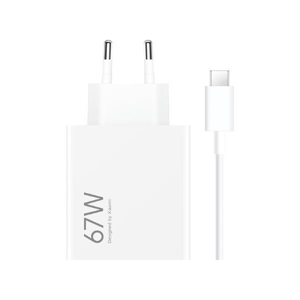 Xiaomi 67W HyperCharge Combo Cargador de Pared para Smartphone USB-A 67W + Cable - Identificacion Inteligente de Dispositivos - Color Blanco