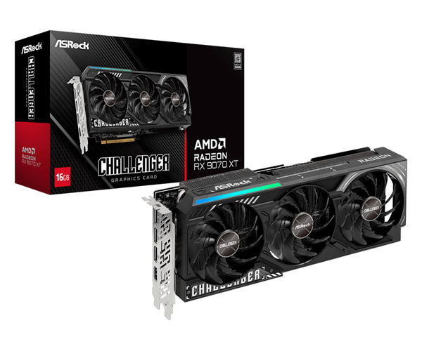 Tarjeta Gráfica ASRock Radeon RX 9070 XT Challenger 16GB GDDR6