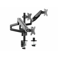 Miniatura 2 de SOPORTE PANTALLA PARA MESA TRES BRAZOS 3 PANTALLAS  17" - 27" ALUMINIO MUELLE DE GAS INCLINABLE Y GIRATORIO MAX, VESA 100X100