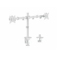 Miniatura 1 de SOPORTE DE MESA EQUIP 650167 PARA 2 PANTALLAS 17"-32" BRAZO INCLINABLE Y GIRATORIO 360 COLOR BLANCO