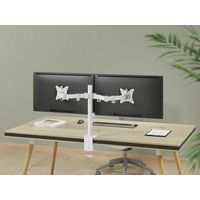 Miniatura 9 de SOPORTE DE MESA EQUIP 650167 PARA 2 PANTALLAS 17"-32" BRAZO INCLINABLE Y GIRATORIO 360 COLOR BLANCO