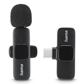 MICROFONO-HAMA-SMART-WIRELESS-GADGET-USB-C-CANCELACION-RUIDO-IA-PATRON-OMNIDIRECCIONAL-PINZA-NEGRO