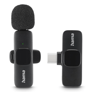 MICROFONO-HAMA-SMART-WIRELESS-GADGET-USB-C-CANCELACION-RUIDO-IA-PATRON-OMNIDIRECCIONAL-PINZA-NEGRO