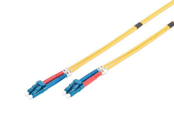 Fiber Optic Patch Cord LC-PC to LC-PC Duplex, OS2, color amarillo, 1m