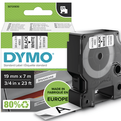 CINTA ROTULADORA D1 19MMX7M NEGRO/BLANCO DYMO S0720830