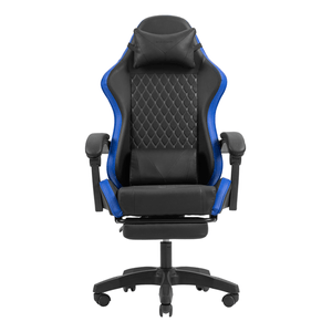 SILLA-GAMER-MARS-GAMING-MGCXBBL-NEGRA-Y-AZUL-RECLINABLE-REPOSABRAZOS-AJUSTABLE-REPOSAPIES-COJINES
