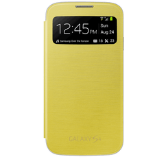 FUNDA SAMSUNG GALAXY S4 FLIP COVER VENTANA FRONTAL.SUSTITUYE TAPA TRASERA/AMARILLO/EF-CI950BYEGWW