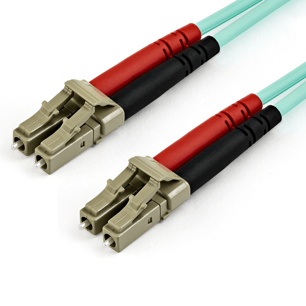 10M OM4 FIBER OPTIC PATCH CORD AQUA - LC/LC - 50/125 - 40/100 GB